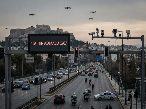 «Traffic Commander»: Η Αθήνα γίνεται ψηφιακή φυλακή - Αστυνομικά drones, ΑΙ και κάμερες στους δρόμους!